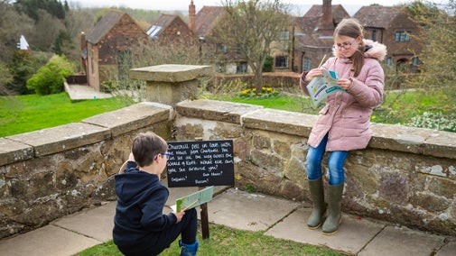 Family on the Easter trail at Chartwell